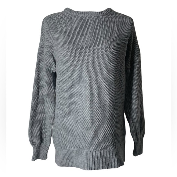 Gray Tunic 100% Wool knitted Old Navy Sweater - Picture 1 of 12